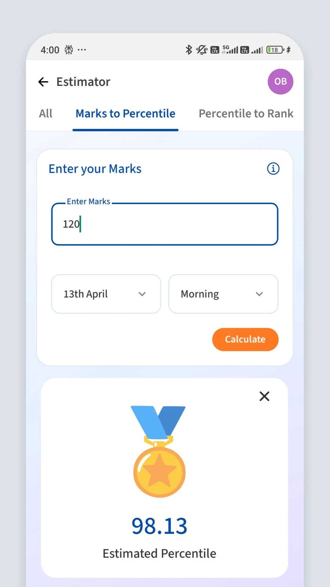 PrepCET screenshot